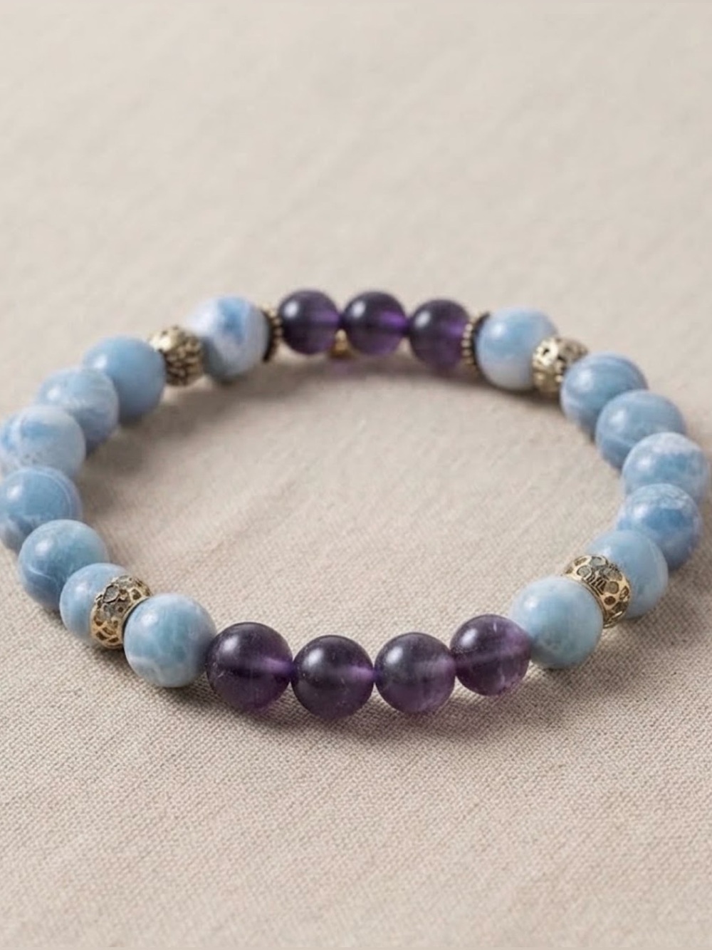 Larimar and Amethyst Bracelet
